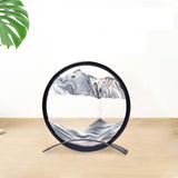 Maxbell Artistic Moving Sand Picture Dynamic Display 3D Hourglass Creative Landscape Black
