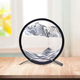 Maxbell Artistic Moving Sand Picture Dynamic Display 3D Hourglass Creative Landscape Black