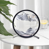 Maxbell Artistic Moving Sand Picture Dynamic Display 3D Hourglass Creative Landscape Black