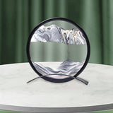 Maxbell Artistic Moving Sand Picture Dynamic Display 3D Hourglass Creative Landscape Black