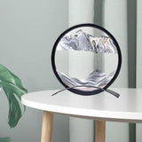 Maxbell Artistic Moving Sand Picture Dynamic Display 3D Hourglass Creative Landscape Black