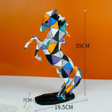 Maxbell Resin Figurines Sculptures Sill Office Tabletop Decors Cabinet Horse Statues Galloping Grids