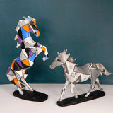 Maxbell Resin Figurines Sculptures Sill Office Tabletop Decors Cabinet Horse Statues Galloping Grids