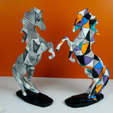Maxbell Resin Figurines Sculptures Sill Office Tabletop Decors Cabinet Horse Statues Galloping Grids