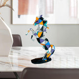 Maxbell Resin Figurines Sculptures Sill Office Tabletop Decors Cabinet Horse Statues Galloping Grids