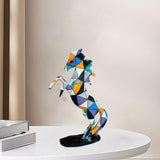 Maxbell Resin Figurines Sculptures Sill Office Tabletop Decors Cabinet Horse Statues Galloping Grids