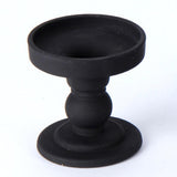 Maxbell Black Pillar Candle Holder Nordic Style Candlestick for Home Party Ornament 7.9cmx8.8cm