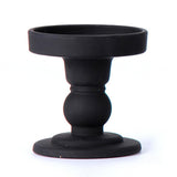 Maxbell Black Pillar Candle Holder Nordic Style Candlestick for Home Party Ornament 7.9cmx8.8cm