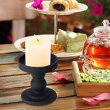Maxbell Black Pillar Candle Holder Nordic Style Candlestick for Home Party Ornament 7.9cmx8.8cm