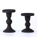 Maxbell Black Pillar Candle Holder Nordic Style Candlestick for Home Party Ornament 7.9cmx11.4cm