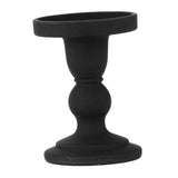 Maxbell Black Pillar Candle Holder Nordic Style Candlestick for Home Party Ornament 7.9cmx11.4cm