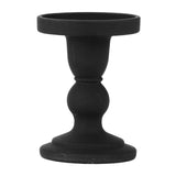 Maxbell Black Pillar Candle Holder Nordic Style Candlestick for Home Party Ornament 7.9cmx11.4cm