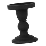 Maxbell Black Pillar Candle Holder Nordic Style Candlestick for Home Party Ornament 7.9cmx11.4cm