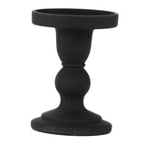 Maxbell Black Pillar Candle Holder Nordic Style Candlestick for Home Party Ornament 7.9cmx11.4cm
