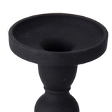 Maxbell Black Pillar Candle Holder Nordic Style Candlestick for Home Party Ornament 7.9cmx13.6cm