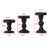 Maxbell Black Pillar Candle Holder Nordic Style Candlestick for Home Party Ornament 7.9cmx13.6cm