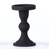 Maxbell Black Pillar Candle Holder Nordic Style Candlestick for Home Party Ornament 7.9cmx13.6cm