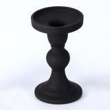 Maxbell Black Pillar Candle Holder Nordic Style Candlestick for Home Party Ornament 7.9cmx13.6cm