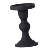 Maxbell Black Pillar Candle Holder Nordic Style Candlestick for Home Party Ornament 7.9cmx13.6cm