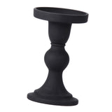Maxbell Black Pillar Candle Holder Nordic Style Candlestick for Home Party Ornament 7.9cmx13.6cm
