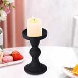 Maxbell Black Pillar Candle Holder Nordic Style Candlestick for Home Party Ornament 7.9cmx13.6cm