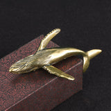 Maxbell Solid Brass Whales Goldfish Sculpture Crafts Office Decorations Decorative