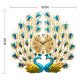 Maxbell Creative Peacock Wall Clock Non Ticking Wall Watch Fashion for Office Home StyleB