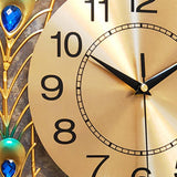 Maxbell Creative Peacock Wall Clock Non Ticking Wall Watch Fashion for Office Home StyleB