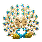 Maxbell Creative Peacock Wall Clock Non Ticking Wall Watch Fashion for Office Home StyleB