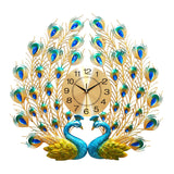 Maxbell Creative Peacock Wall Clock Non Ticking Wall Watch Fashion for Office Home StyleB