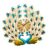 Maxbell Creative Peacock Wall Clock Non Ticking Wall Watch Fashion for Office Home StyleB