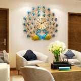 Maxbell Creative Peacock Wall Clock Non Ticking Wall Watch Fashion for Office Home StyleB