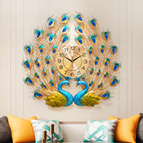 Maxbell Creative Peacock Wall Clock Non Ticking Wall Watch Fashion for Office Home StyleB
