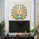 Maxbell Creative Peacock Wall Clock Non Ticking Wall Watch Fashion for Office Home StyleB