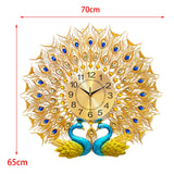 Maxbell Creative Peacock Wall Clock Non Ticking Wall Watch Fashion for Office Home StyleC