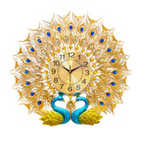 Maxbell Creative Peacock Wall Clock Non Ticking Wall Watch Fashion for Office Home StyleC