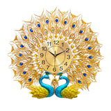 Maxbell Creative Peacock Wall Clock Non Ticking Wall Watch Fashion for Office Home StyleC