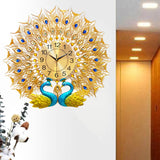 Maxbell Creative Peacock Wall Clock Non Ticking Wall Watch Fashion for Office Home StyleC
