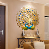 Maxbell Creative Peacock Wall Clock Non Ticking Wall Watch Fashion for Office Home StyleC