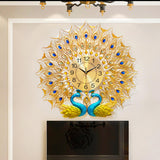 Maxbell Creative Peacock Wall Clock Non Ticking Wall Watch Fashion for Office Home StyleC