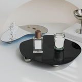 Maxbell Display Vanity Tray Perfume Plate Serving Tray for Bedroom Background Home 29x25x4cm Black