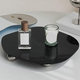 Maxbell Display Vanity Tray Perfume Plate Serving Tray for Bedroom Background Home 29x25x4cm Black