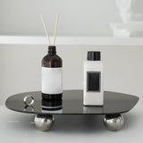 Maxbell Display Vanity Tray Perfume Plate Serving Tray for Bedroom Background Home 29x25x4cm Black
