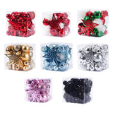Maxbell 45Pcs Christmas Balls Ornaments Hanging Christmas Star Tree Topper New Year Pink