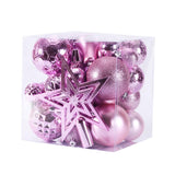Maxbell 45Pcs Christmas Balls Ornaments Hanging Christmas Star Tree Topper New Year Pink