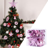 Maxbell 45Pcs Christmas Balls Ornaments Hanging Christmas Star Tree Topper New Year Pink