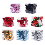 Maxbell 45Pcs Christmas Balls Ornaments Hanging Christmas Star Tree Topper New Year Pink