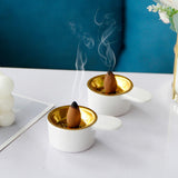 Maxbell Portable Incense Cone Burner Simple Bowl for Home Fragrance Decoration