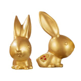 Maxbell 2 Pieces Rabbit Statue Bedroom Collection Window Sculpture Artwork Handmade