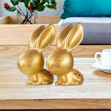Maxbell 2 Pieces Rabbit Statue Bedroom Collection Window Sculpture Artwork Handmade